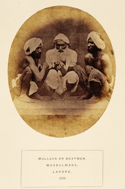 Mullahs or Boatmen, Mussulmans, Lahore, from The People of India, by J. Forbes Watson, published 1868 by English Photographer